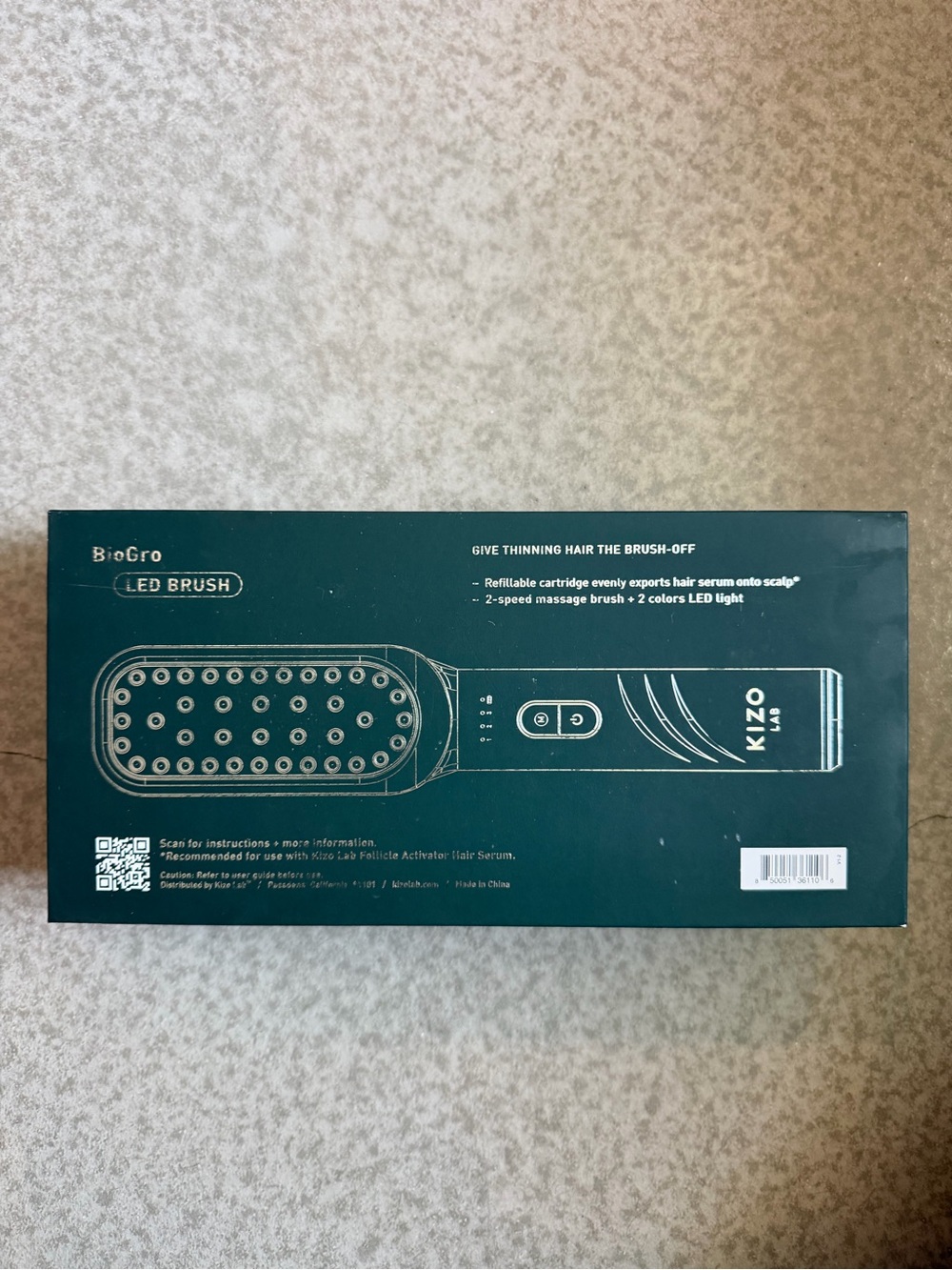Hair growth LED Hair Brush Massager - Green